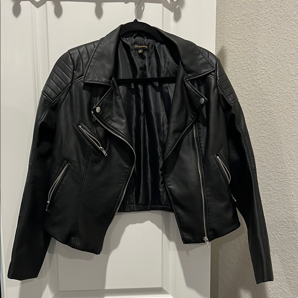 Women's Black Faux Leather Jacket